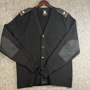 NWOT Military Equipment Corp Men's 44L US Army Black‎ Wool Knit Sweater Colonel